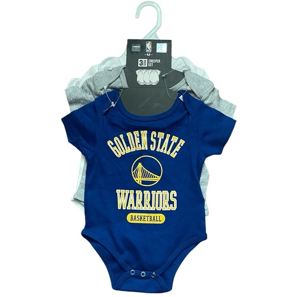 NBA Other - 💙💛BRAND NWT Golden State WarriorS 🏀⛹️‍♂️ onesies (3 pack) size 3-6 months💛💙
